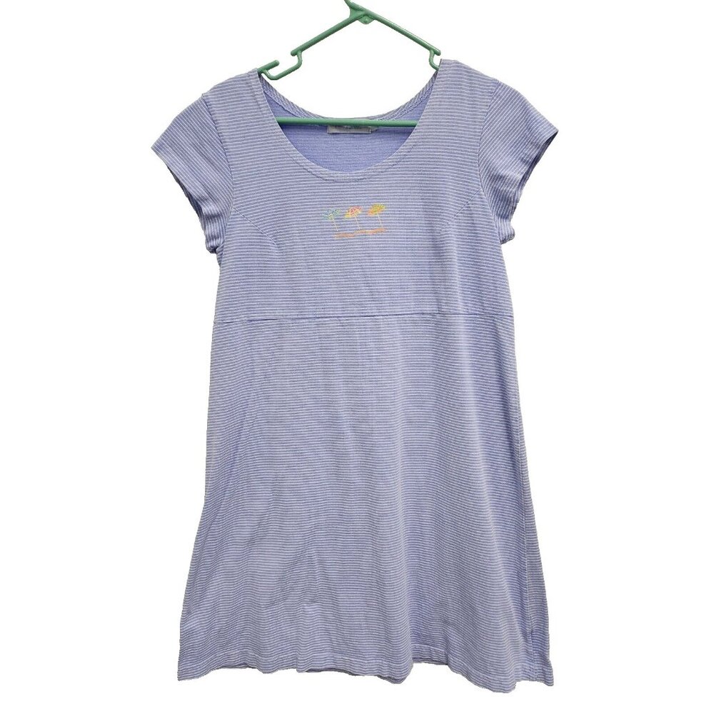 Fresh Produce Womens T-Shirt Dress Small Blue‎ Striped Short Sleeve Beach Resort